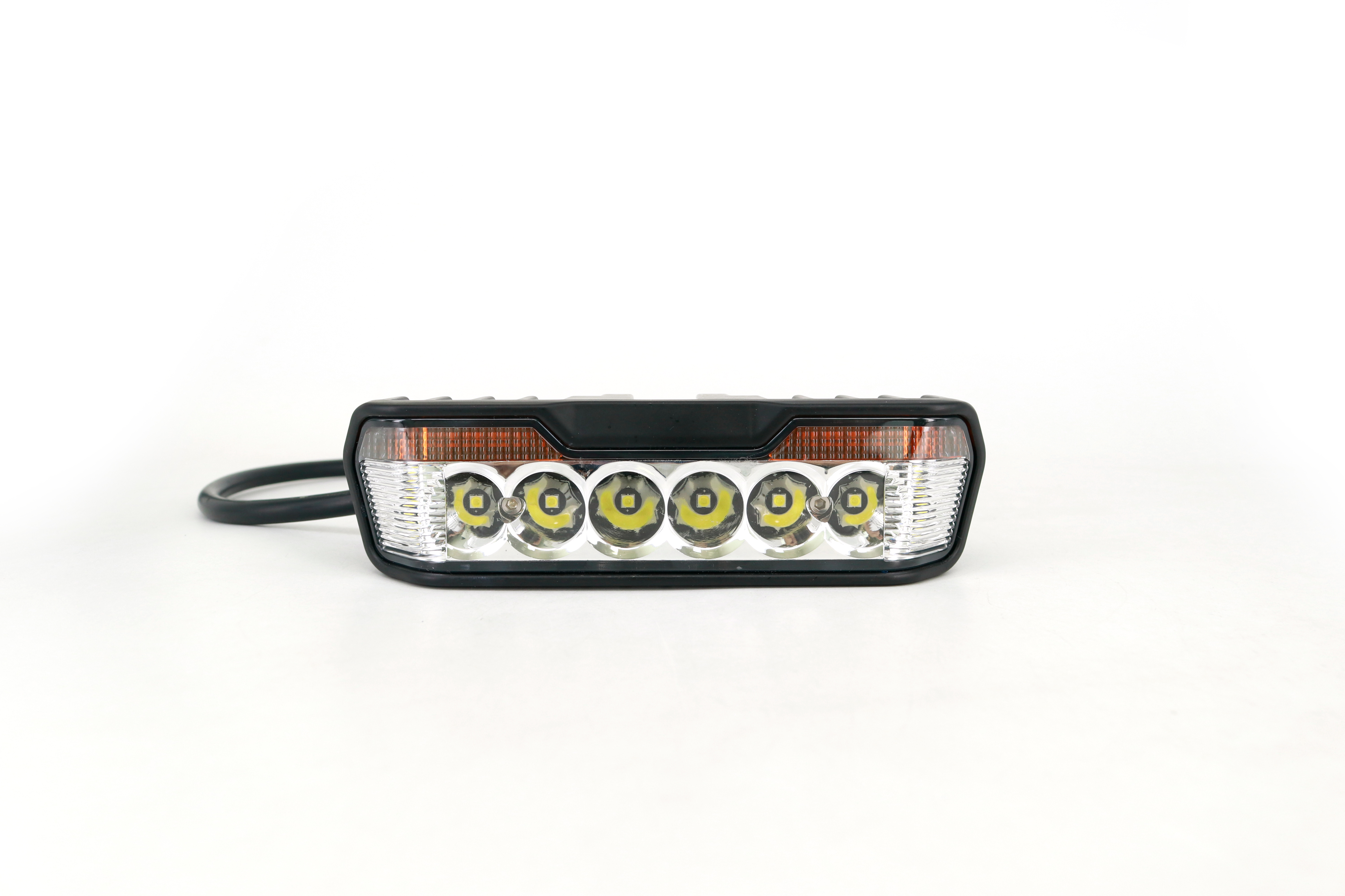 FARO AUXILIAR LED RECTANGULAR IRON 8 LED  30W GIROS AMBAR 12V/24V 