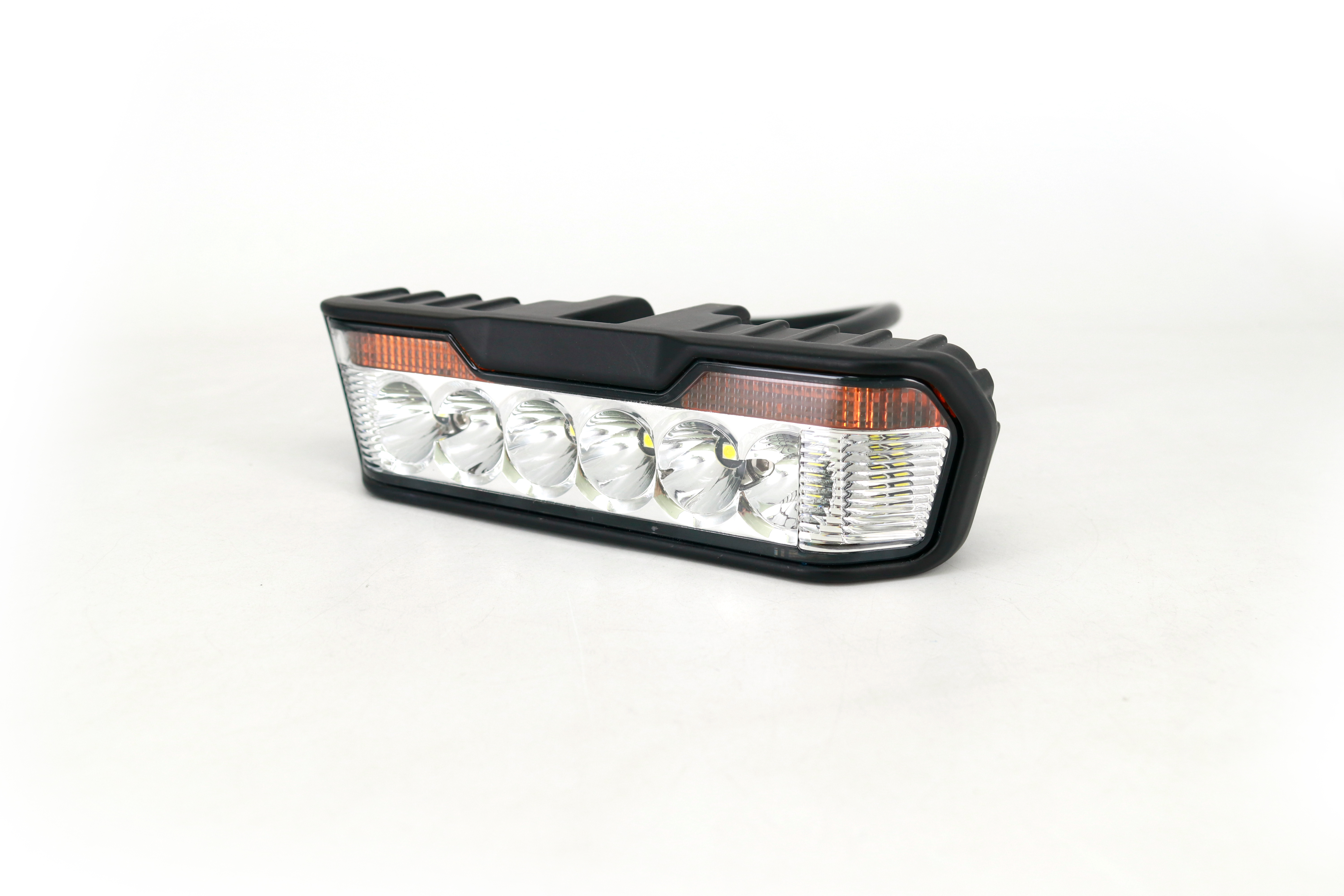 FARO AUXILIAR LED RECTANGULAR IRON 8 LED  30W GIROS AMBAR 12V/24V 