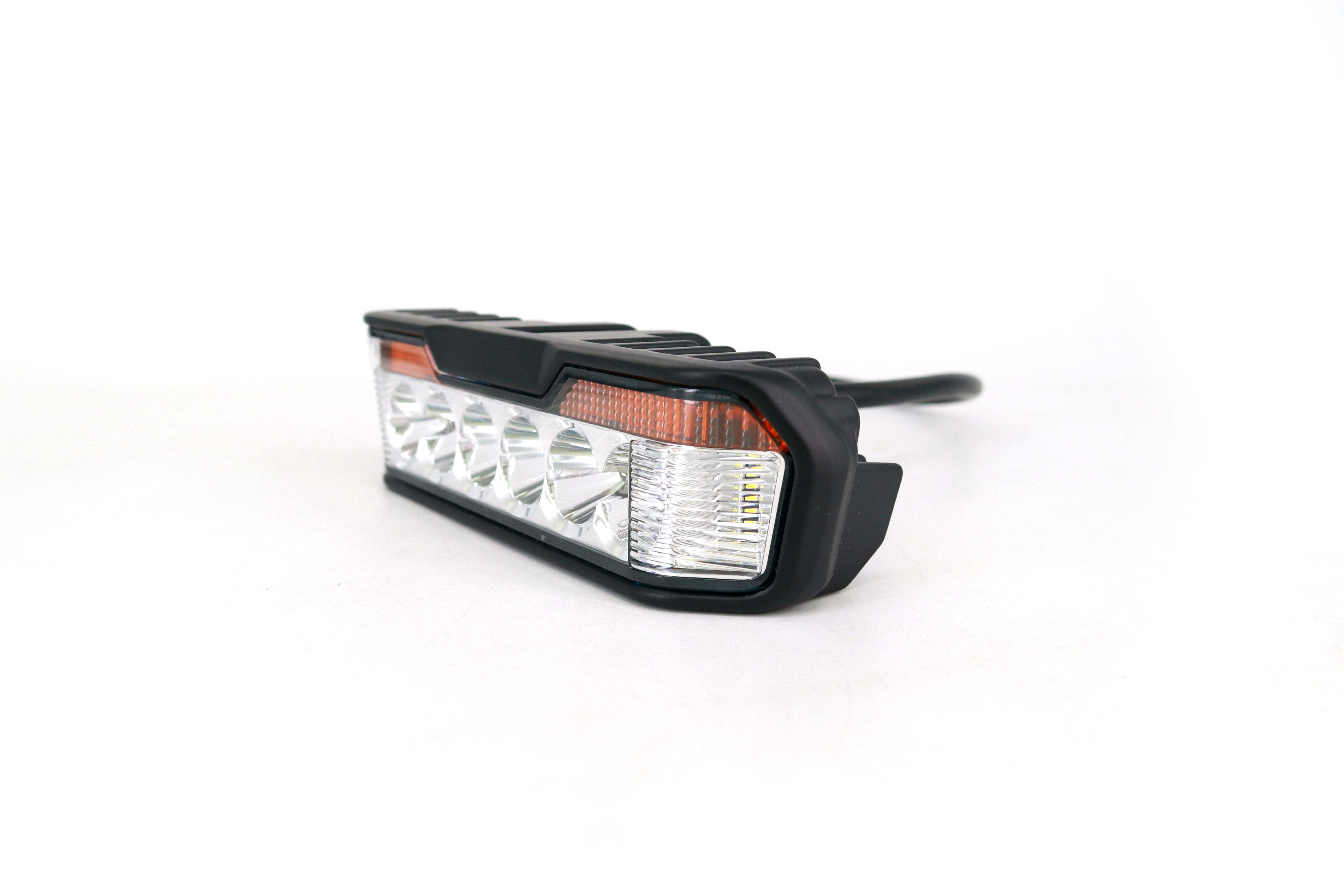 FARO AUXILIAR LED RECTANGULAR IRON 8 LED  30W GIROS AMBAR 12V/24V 