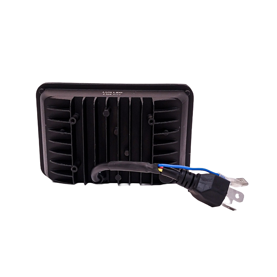 FARO AUXILIAR LED RECTANGULAR 5 3/4 ALTA Y BAJA CON OJO DE ANGEL BLANCO  12V/24V