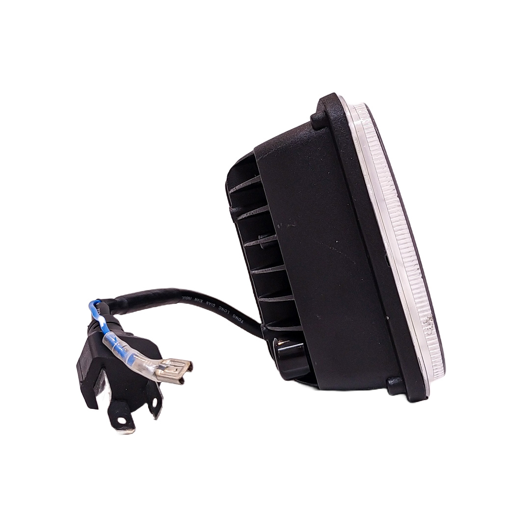 FARO AUXILIAR LED RECTANGULAR 5 3/4 ALTA Y BAJA CON OJO DE ANGEL BLANCO  12V/24V