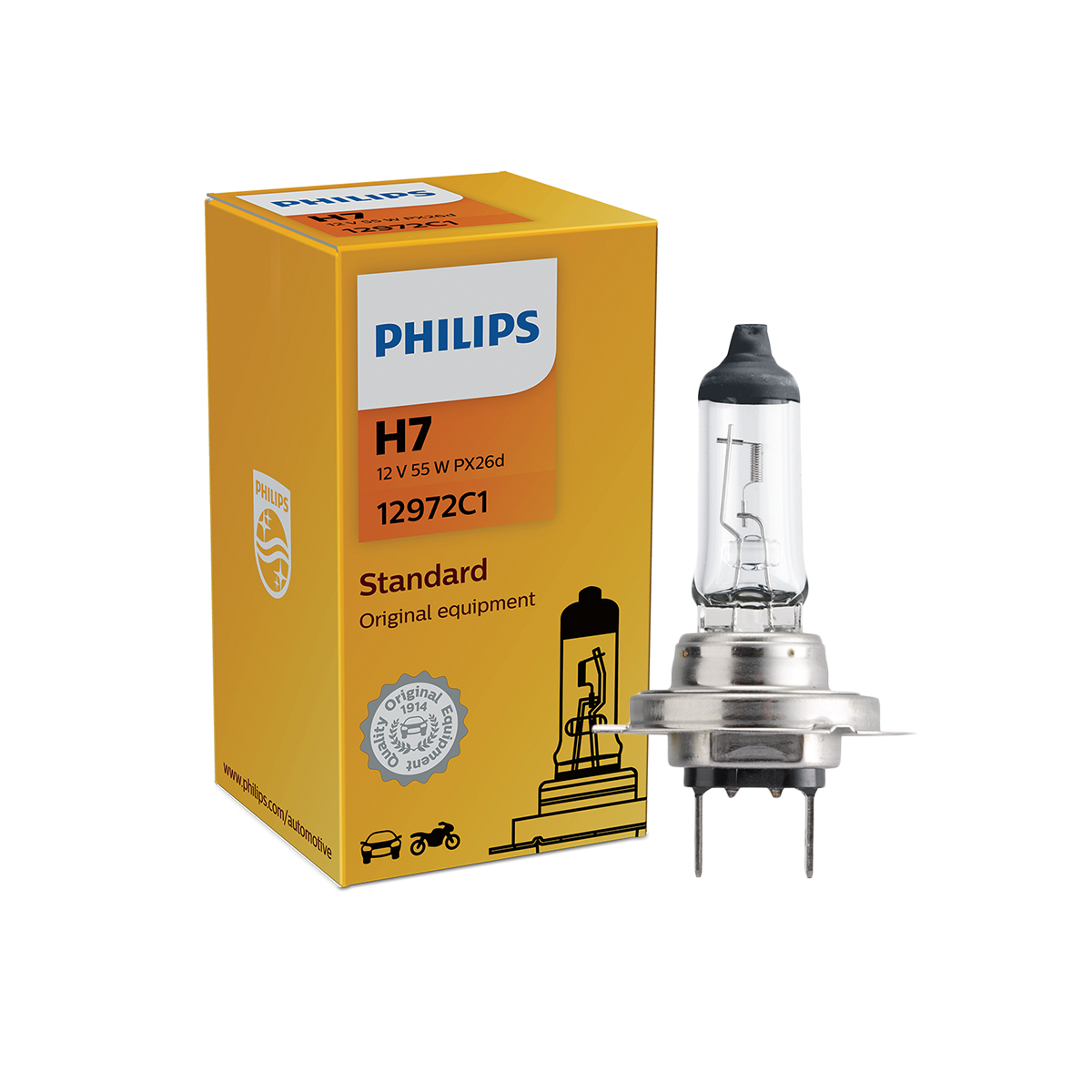 LAMPARA 12V H7 55 WATS HALOGENO (PHILLIPS)