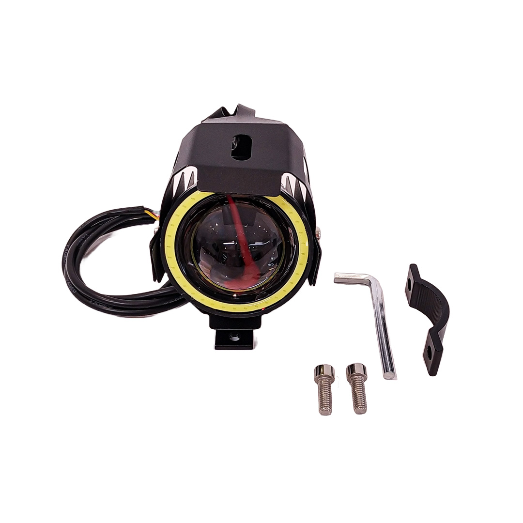 FARO AUXILIAR LED REDONDO MINI ALTA-BAJA-FLASH CON ARO LUZ BLANCO 18W 12V/24V