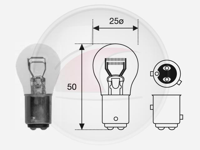 LAMPARA 12V 1034 21/5 WATS EXCENTRICA 2 POLOS (KOBO)