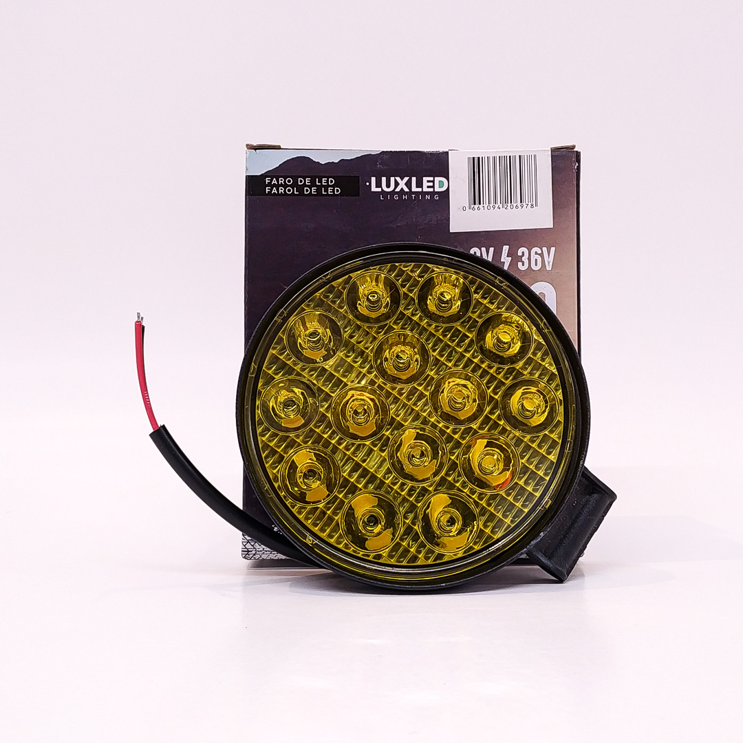 FARO AUXILIAR LED REDONDO 48W (16 LED) AMBAR 12V/24V