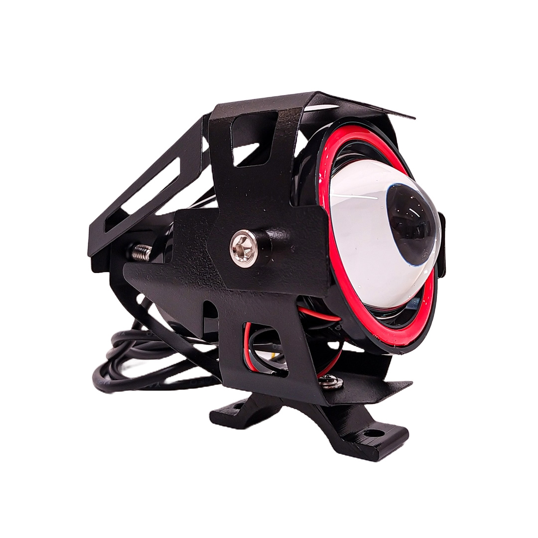 FARO AUXILIAR LED REDONDO ALTA - BAJA - FLASH Y ARO CON POSICION ROJO 18W 12V/24V