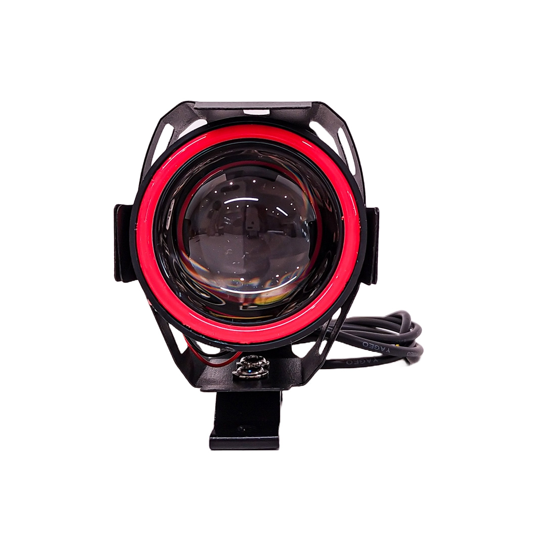FARO AUXILIAR LED REDONDO ALTA - BAJA - FLASH Y ARO CON POSICION ROJO 18W 12V/24V