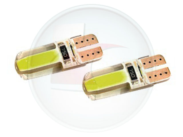 LAMPARA 12 V 5W5 MUELA LED 5 WATS DE POSICION MEDIANA SILICONADA (T10)
