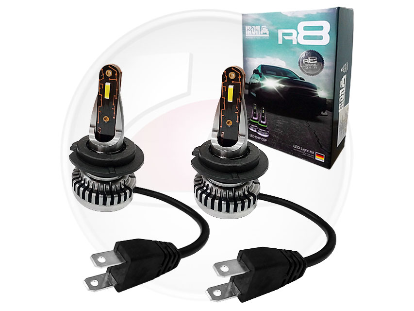 LAMPARA 12V H7 R8 30000 LUMENES KIT CREE LEDS 42W