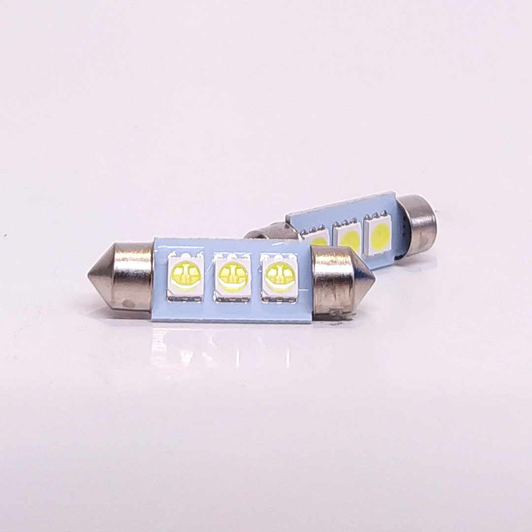 LAMPARA 12 V TUBULAR 3 LED 5050 4MM X JUEGO
