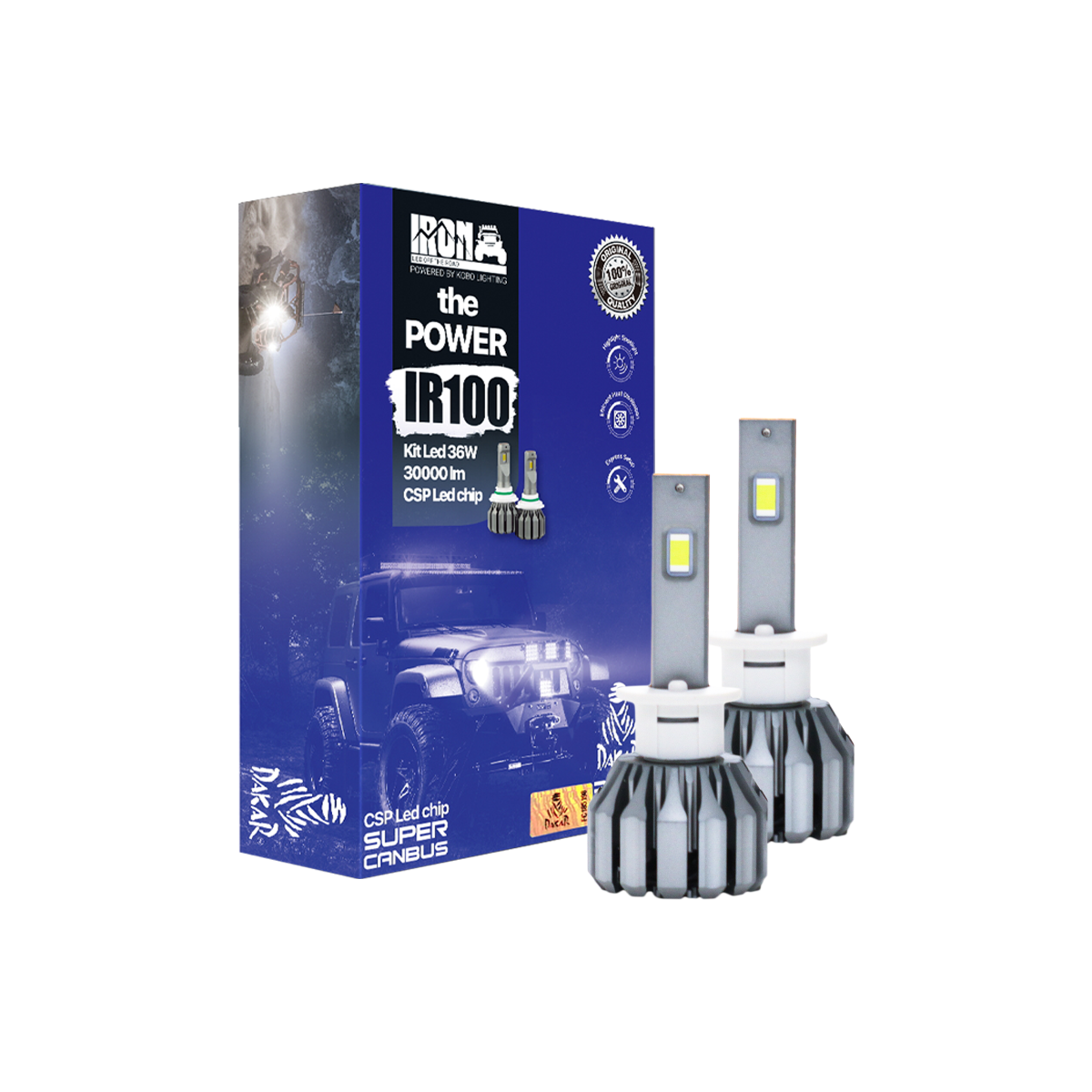 LAMPARA 12 V H1 30000 LUMENES 45W KIT CREE LED (IR100)