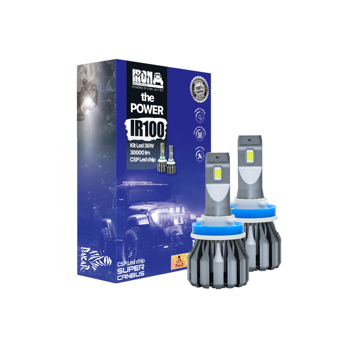 LAMPARA 12V H11 / H8 / H9 / H16 40000 LUMENS 45W KIT CREE LED (IR100)