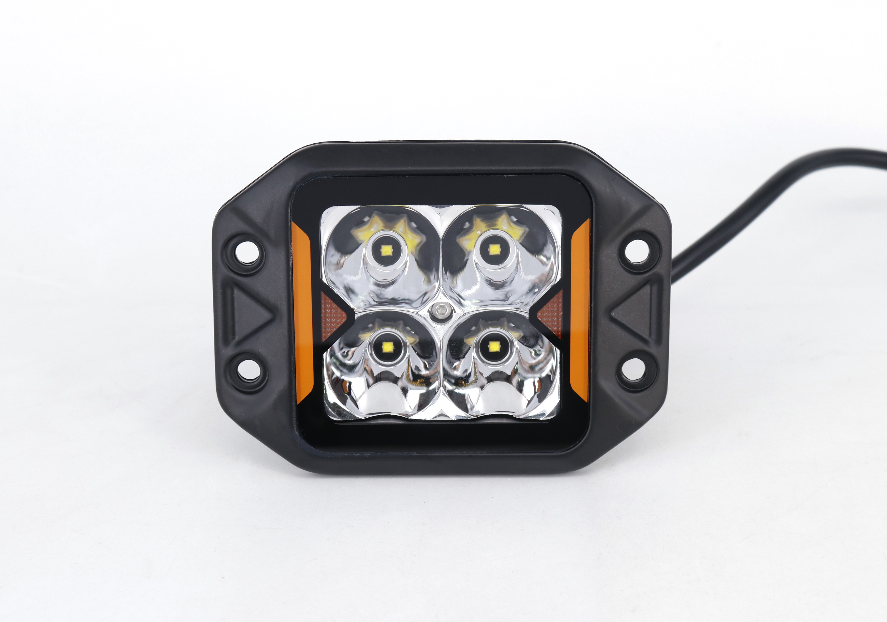 FARO AUXILIAR LED CUADRADO DE EMBUTIR CON GIROS 20W 12V/24V (DAKAR)