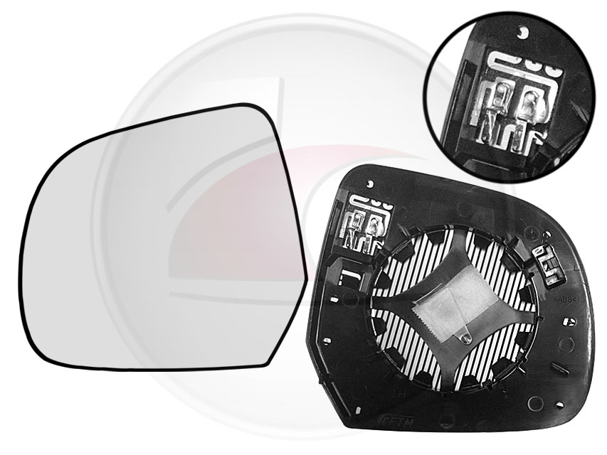 VIDRIO ESPEJO RENAULT DUSTER - OROCH 16/22 CON TENSOR Y CALEFACCION IZQUIERDO (FITAM)