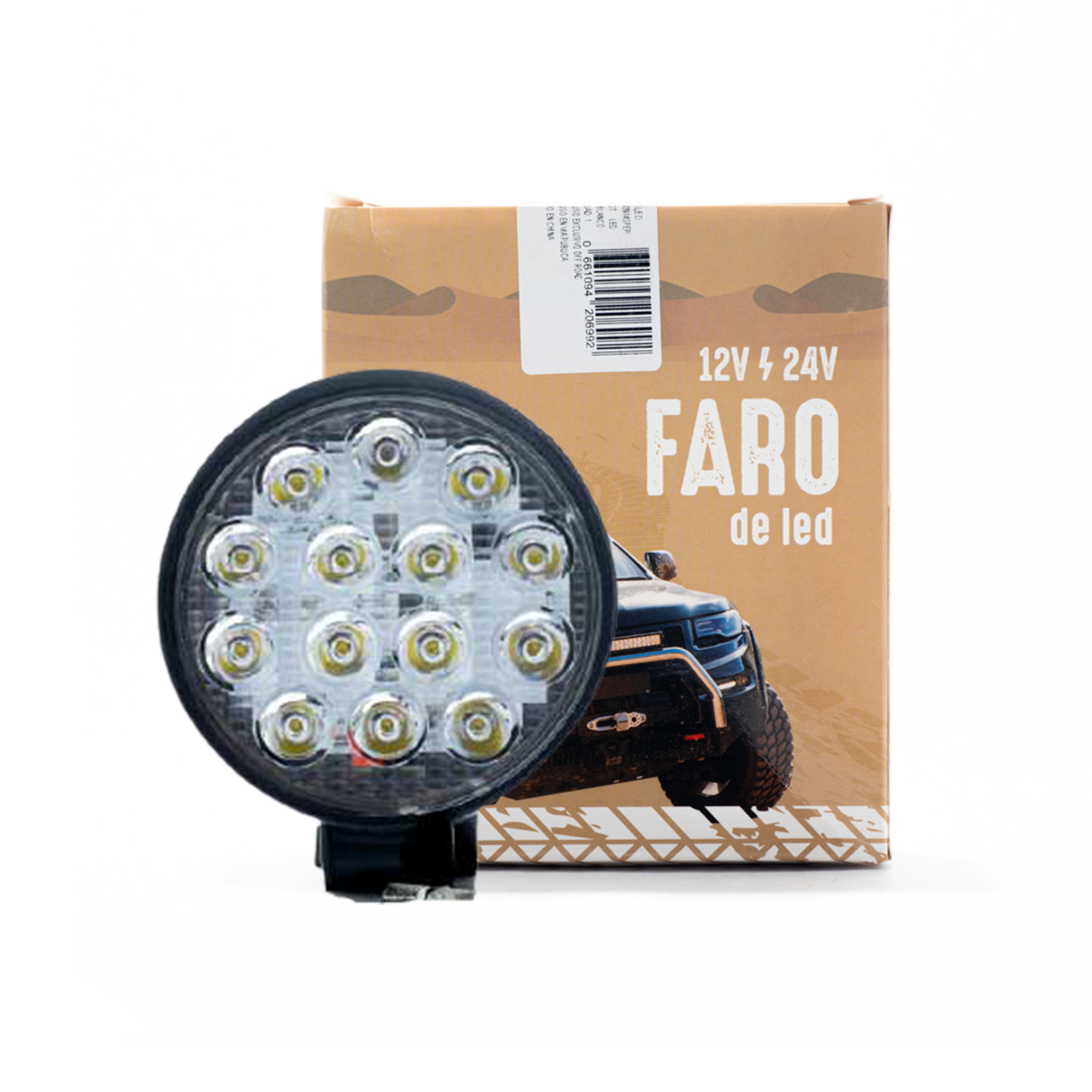 FARO AUXILIAR LED REDONDO 42W 14 LED EONOMICO 12V/24V