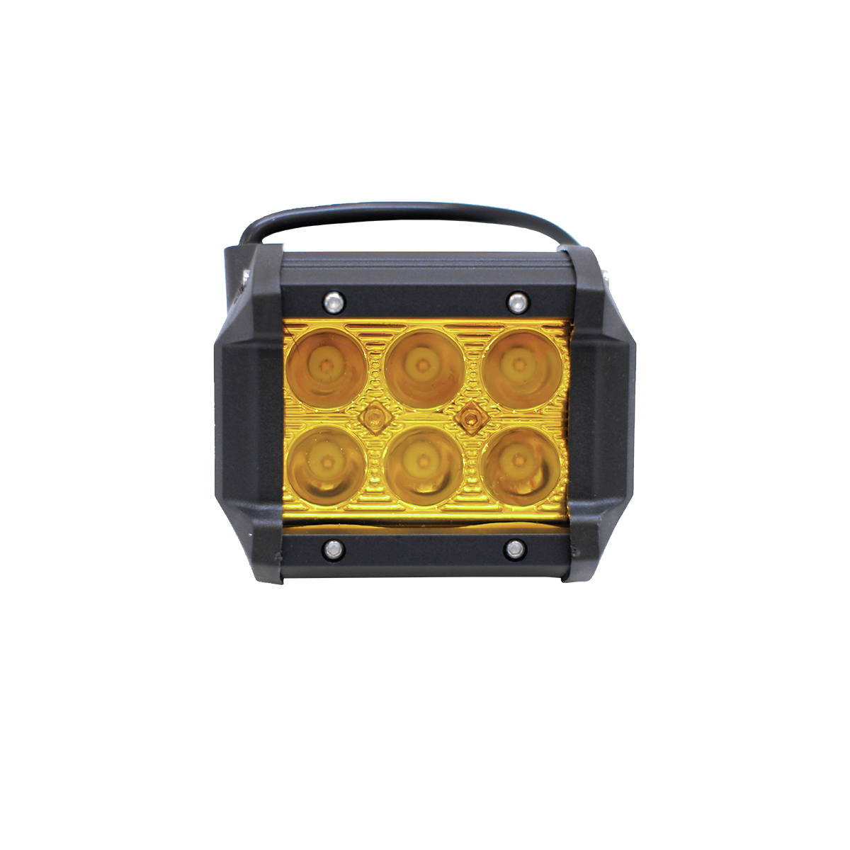 FARO AUXILIAR CUADRADO MINI BARRA 6 LED 18W AMARILLO 12V/24V