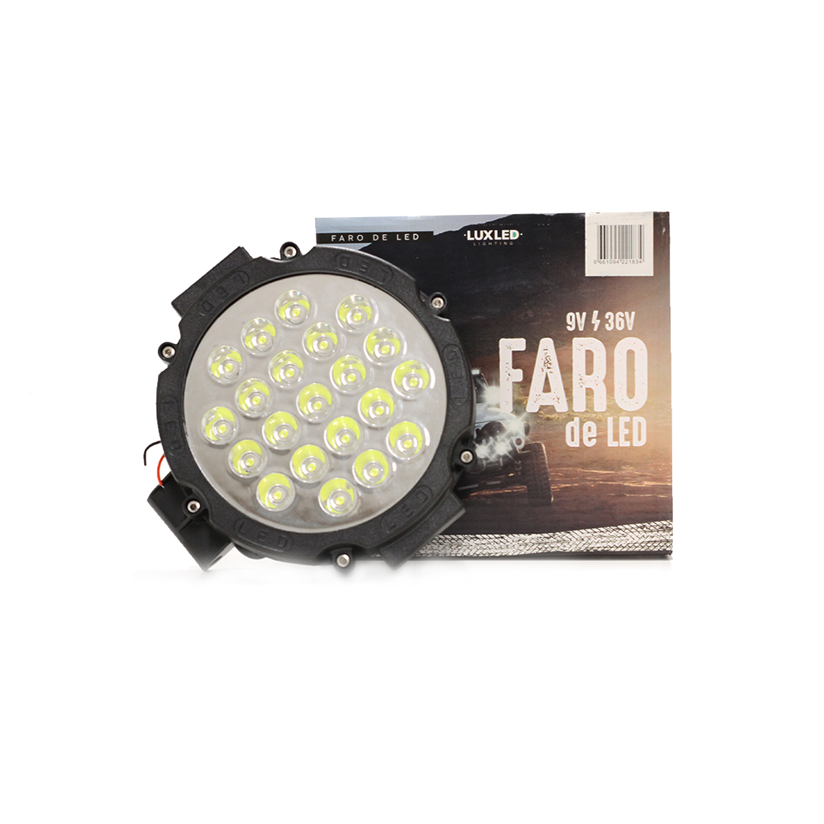 FARO AUXILIAR LED REDONDO 63W (21 LED) FONDO CROMADO 12V/24V