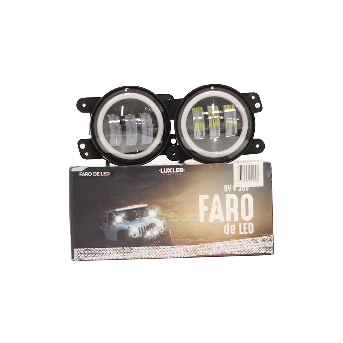 KIT FAROS AUXILIARES REDONDO UNIVERSAL 30W CON HALO DE POSICIÓN 12V/24V